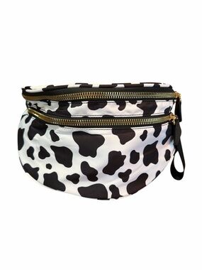 Cow Print Black and White Women's Belt Bag